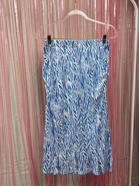 Diane Von Furstenberg x Target Blue and White Zebra Print Skirt SZ L
